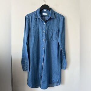 Taylor Stitch Button-down Lightweight Denim Blue Longsleeved Dress Small